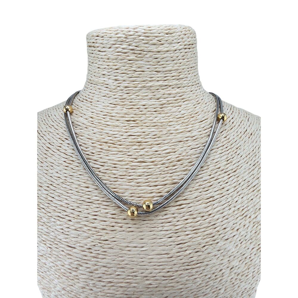 Brighton Two Tone Station Bead Snake Chain Necklace